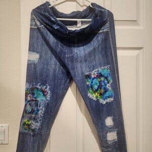 Size XL Silky leggings with jean look